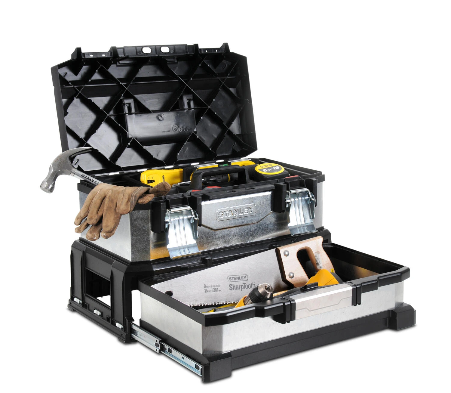 Stanley Gereedschapskoffer Met Lade 54 X 28 X 33 Cm 6 Stanley Gereedschapskoffer Met Lade 54 X 28 X 33 Cm - Afbeelding 4